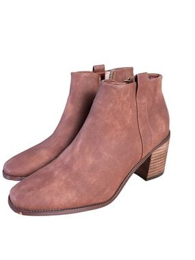 Nautica Kirkwall Brown Faux Suede Ankle Booties – Women’s Sz 8